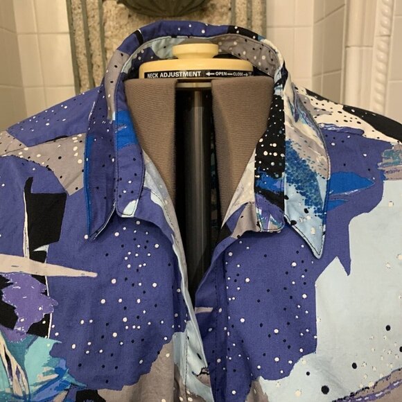 Attitudes by Renee. Sz M (4X). Bust 60". Cotton Blend Short Sleeve Top. B81. - Picture 2 of 5